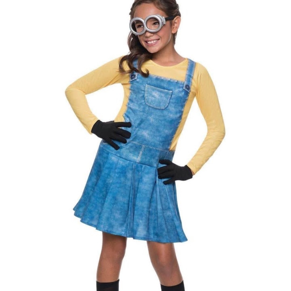 BRAND NEW girl youth minion minions halloween costume size XS 3yr & M 5-7yr